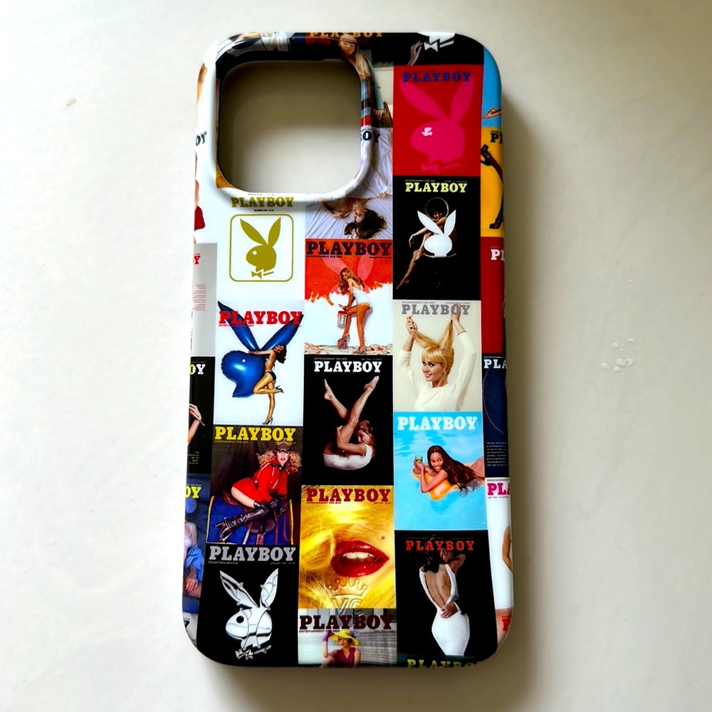 Authentic Velvet Caviar Playboy Centerfold iPhone 14 Pro Max MagSafe case.